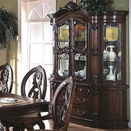 Buffet and Hutch with Four Glass Doors